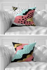 7'li Renkli Özel Tasarım Ebru Tasarımlı Dijital Baskılı Kırlent Kılıfı Seti Realhomes