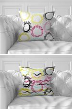 7'li Renkli Geometrik Çizimli  Dijital Baskılı Kırlent Kılıfı Seti Realhomes