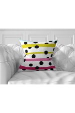 7'li Renkli Geometrik Çizimli  Dijital Baskılı Kırlent Kılıfı Seti Realhomes