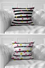 7'li Renkli Geometrik Çizimli Renkli Puanlı Dijital Baskılı Kırlent Kılıfı Seti Realhomes