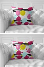 7'li Renkli Geometrik Çizimli Renkli Puanlı Dijital Baskılı Kırlent Kılıfı Seti Realhomes