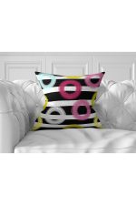 7'li Renkli Geometrik Çizimli Renkli Puanlı Dijital Baskılı Kırlent Kılıfı Seti Realhomes