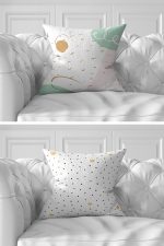 7'li Renkli Kumlama Zeminli Özel Tasarım Dijital Baskılı Kırlent Kılıfı Seti Realhomes