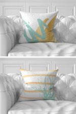 7'li Renkli Kumlama Zeminli Özel Tasarım Dijital Baskılı Kırlent Kılıfı Seti Realhomes