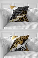 7'li Gold Detaylı Mery Chrismas Temalı Dijital Baskılı Kırlent Kılıfı Seti Realhomes