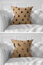 - Rh-K7liset511-Gorsel2 - Realhomes  7'li Kahverengi Mery Christmas Temalı Dijital Baskılı Kırlent Kılıfı Seti Realhomes