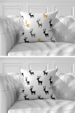 - Rh-K7liset513-Gorsel2 - Realhomes  7'li Gold Detaylı Mery Chrismas Temalı Dijital Baskılı Kırlent Kılıfı Seti Realhomes