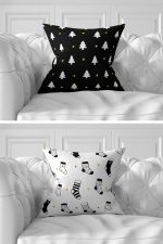 - Rh-K7liset513-Gorsel3 - Realhomes  7'li Gold Detaylı Mery Chrismas Temalı Dijital Baskılı Kırlent Kılıfı Seti Realhomes