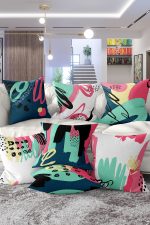 7'li Renkli Pastel Tasarımlı Dijital Baskılı Kırlent Kılıfı Seti Realhomes