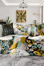 - Rh-K7liset516-Gorsel1 - Realhomes  7'li Renkli Zebra Desen Çizimli Dijital Baskılı Kırlent Kılıfı Seti Realhomes