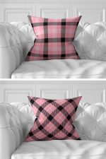 - Rh-K7liset522-Gorsel3 - Realhomes 7'li Pembe Ekose Tasarımlı Dijital Baskılı Kırlent Kılıfı Seti Realhomes