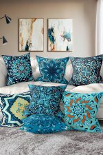 - Rh-K7liset523-Gorsel1 - Realhomes 7'li Mavi Renkli Mandala Tasarımlı Dijital Baskılı Kırlent Kılıfı Seti Realhomes