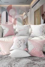 - Rh-K7liset527-Gorsel1 - Realhomes  7'li Soft Pembe Özel Tasarımlı Dijital Baskılı Kırlent Kılıfı Seti Realhomes