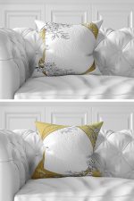 7'li Gold Çiçek Tasarımlı Dijital Baskılı Kırlent Kılıfı Seti Realhomes