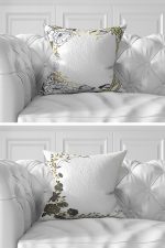 7'li Gold Çiçek Tasarımlı Dijital Baskılı Kırlent Kılıfı Seti Realhomes