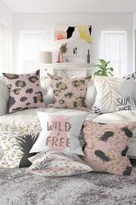 7'li Renkli Zebra Motifli Summer Tasarımlı Dijital Baskılı Kırlent Kılıfı Seti Realhomes