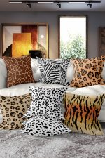 7'li Renkli Zebra Desen Tasasrımlı Dijital Baskılı Kırlent Kılıfı Seti Realhomes