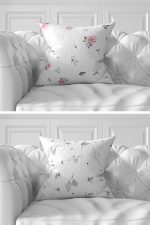 7'li Soft Çiçek Motifli Dijital Baskılı Kırlent Kılıfı Seti Realhomes