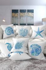 - Rh-K7liset535-Gorsel1 - Realhomes  7'li Deniz Canlıları Özel Tasarımlı Dijital Baskılı Kırlent Kılıfı Seti Realhomes