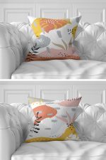 - Rh-K7liset536-Gorsel3 - Realhomes  7'li Renkli Egzotik Yaprak Tasarımlı Dijital Baskılı Kırlent Kılıfı Seti Realhomes