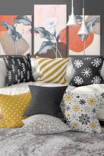 7'li Renkli Özel Tasarım Dijital Baskılı Kırlent Kılıfı Seti Realhomes