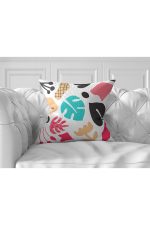 7'li Renkli Egzotik Yaprak Tasarımlı Dijital Baskılı Kırlent Kılıfı Seti Realhomes