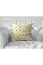 7'li Gold Renkli Çam Ağacı Tasarımlı Dijital Baskılı Kırlent Kılıfı Seti Realhomes