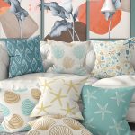 7'li Renkli Çam Ağacı Çizimli Dijital Baskılı Kırlent Kılıfı Seti Realhomes