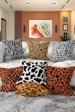 - Rh-K7liset547-Gorsel1 - Realhomes 7'li Zebra Desen Motifli Dijital Baskılı Kırlent Kılıfı Seti Realhomes