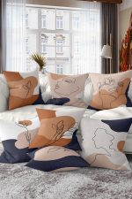 7'li Onedraw Pastel Renkli Özel Tasarım Dijital Baskılı Kırlent Kılıfı Seti Realhomes