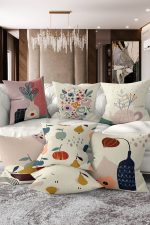 7'li Özel Tasarım Çiçek Motifli Dijital Baskılı Kırlent Kılıfı Seti Realhomes