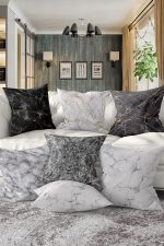 7'li Mermer Özel Tasarımlı Dijital Baskılı Kırlent Kılıfı Seti Realhomes