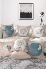 - Rh-K7liset556-Gorsel1 - Realhomes  7'li Vizon Zeminli Etnik Tasarımı Dijital Baskılı Kırlent Kılıfı Seti Realhomes