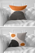 7'li Rainbow Minimalis Çizim Tasarımlı Dijital Baskılı Kırlent Kılıfı Seti Realhomes