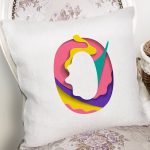 Beyaz Zemin Renkli 0 Rakamlı Özel Tasarım Dijital Baskılı Yastık Kırlent Kılıfı Realhomes