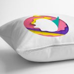 Beyaz Zemin Renkli 0 Rakamlı Özel Tasarım Dijital Baskılı Yastık Kırlent Kılıfı Realhomes