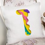 Beyaz Zemin Renkli 1 Rakamlı Özel Tasarım Dijital Baskılı Yastık Kırlent Kılıfı Realhomes