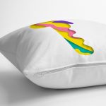 Beyaz Zemin Renkli 1 Rakamlı Özel Tasarım Dijital Baskılı Yastık Kırlent Kılıfı Realhomes