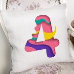 Beyaz Zemin Renkli 4 Rakamlı Özel Tasarım Dijital Baskılı Yastık Kırlent Kılıfı Realhomes