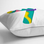 Beyaz Zemin Renkli 7 Rakamlı Özel Tasarım Dijital Baskılı Yastık Kırlent Kılıfı Realhomes