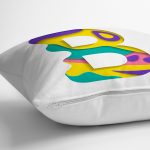 - Rh-K9497-Gorsel3 - Realhomes Beyaz Zemin Renkli B Harfli Özel Tasarım Dijital Baskılı Yastık Kırlent Kılıfı Realhomes