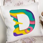 - Rh-K9500-Gorsel2 - Realhomes Beyaz Zemin Renkli D Harfli Özel Tasarım Dijital Baskılı Yastık Kırlent Kılıfı Realhomes