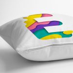 - Rh-K9501-Gorsel3 - Realhomes Beyaz Zemin Renkli E Harfli Özel Tasarım Dijital Baskılı Yastık Kırlent Kılıfı Realhomes