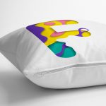 Beyaz Zemin Renkli F Harfli Özel Tasarım Dijital Baskılı Yastık Kırlent Kılıfı Realhomes