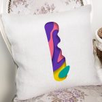 - Rh-K9506-Gorsel2 - Realhomes Beyaz Zemin Renkli I Harfli Özel Tasarım Dijital Baskılı Yastık Kırlent Kılıfı Realhomes