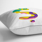 Beyaz Zemin Renkli Ş Harfli Özel Tasarım Dijital Baskılı Yastık Kırlent Kılıfı Realhomes