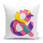 - Rh-K9527-Gorsel1 - Realhomes Beyaz Zemin Renkli & Harfli Özel Tasarım Dijital Baskılı Yastık Kırlent Kılıfı Realhomes