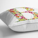 - Rh-K9529-Gorsel3 - Realhomes Beyaz Zemin Yaprak Temalı B Harfi Özel Tasarım Dijital Baskılı Yastık Kırlent Kılıfı Realhomes