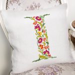 Beyaz Zemin Yaprak Temalı I Harfi Özel Tasarım Dijital Baskılı Yastık Kırlent Kılıfı Realhomes