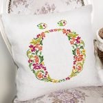 Beyaz Zemin Yaprak Temalı Ö Harfi Özel Tasarım Dijital Baskılı Yastık Kırlent Kılıfı Realhomes